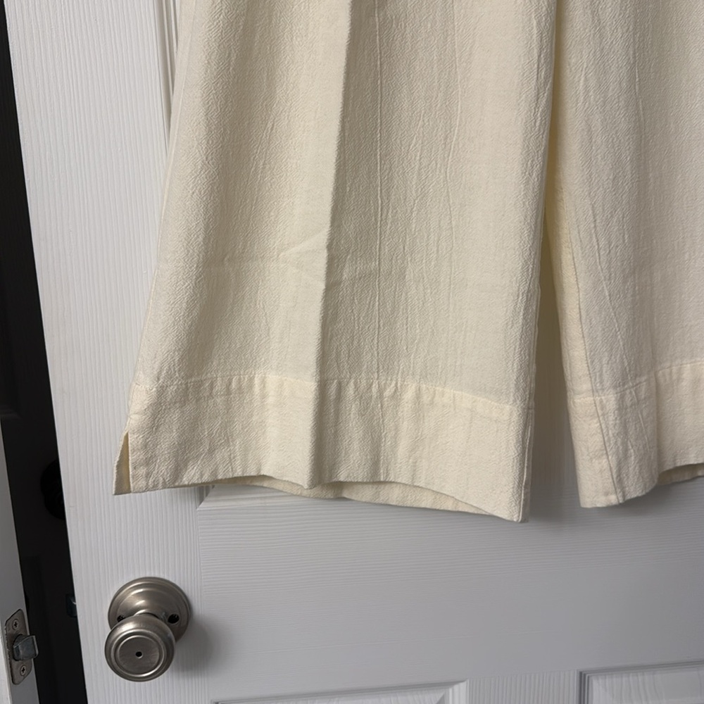Soft Surroundings Cream Wide-Leg Linen Pants - Picture 3 of 4